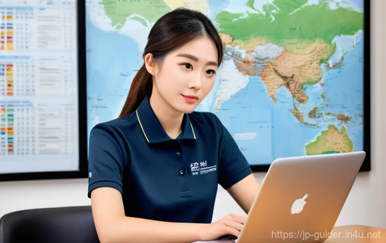 여행안내사 업무 중 발생하는 위기 관리 - **Prompt:** A detailed, realistic photograph capturing a young, professional Japanese female tour gu...