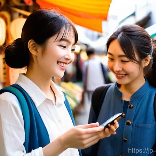 여행안내사 창업 후 성공 스토리 - **Prompt:** A cheerful and knowledgeable Japanese female personal travel guide, approximately 30-40 ...
